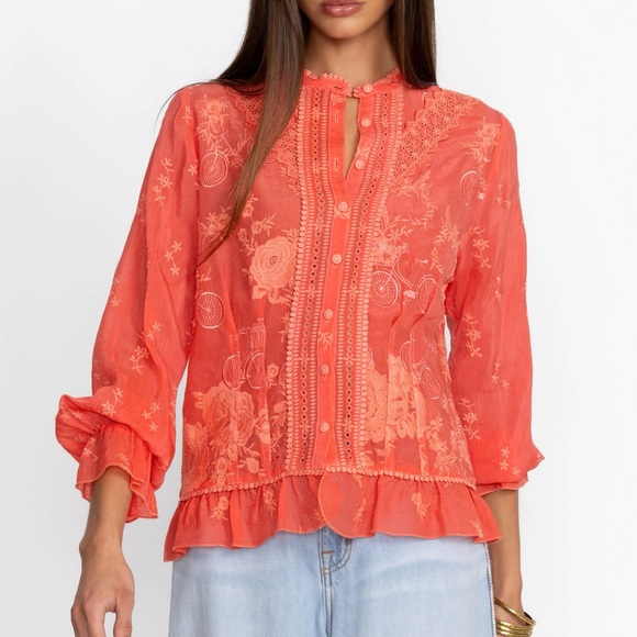 Johnny Was Tops - Johnny Was Serene Ryder Blouse XS